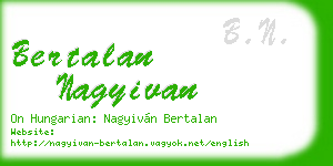 bertalan nagyivan business card